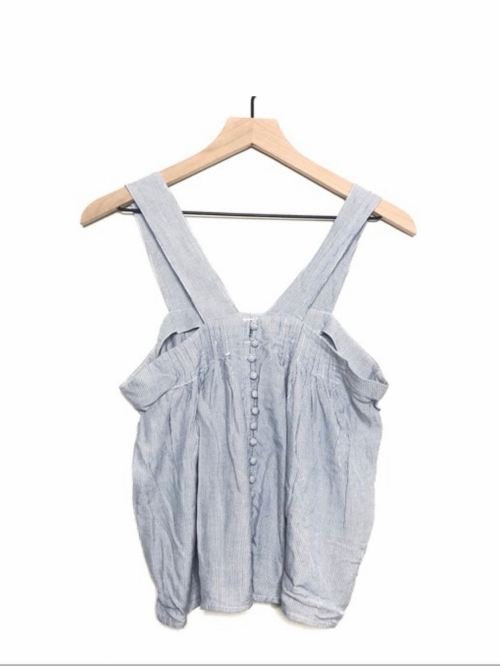 McGuire Denim Light Blue Striped Button-Front Tank Top